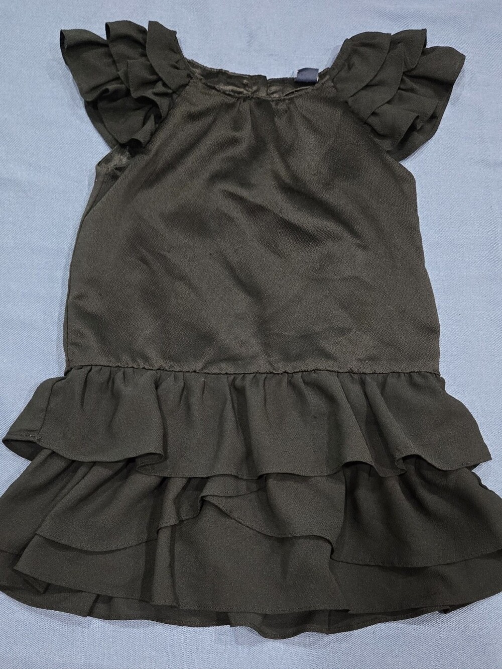 Girls Black Ruffle Dress- 3T